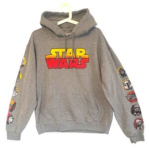 Star Wars Fifth Sun Mens Gray Graphic Hoodie Pullover Character Sleeves Size M